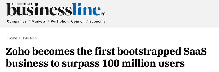Zoho: A Pioneering Journey to 100 Million Users as a Bootstrapped SaaS Business