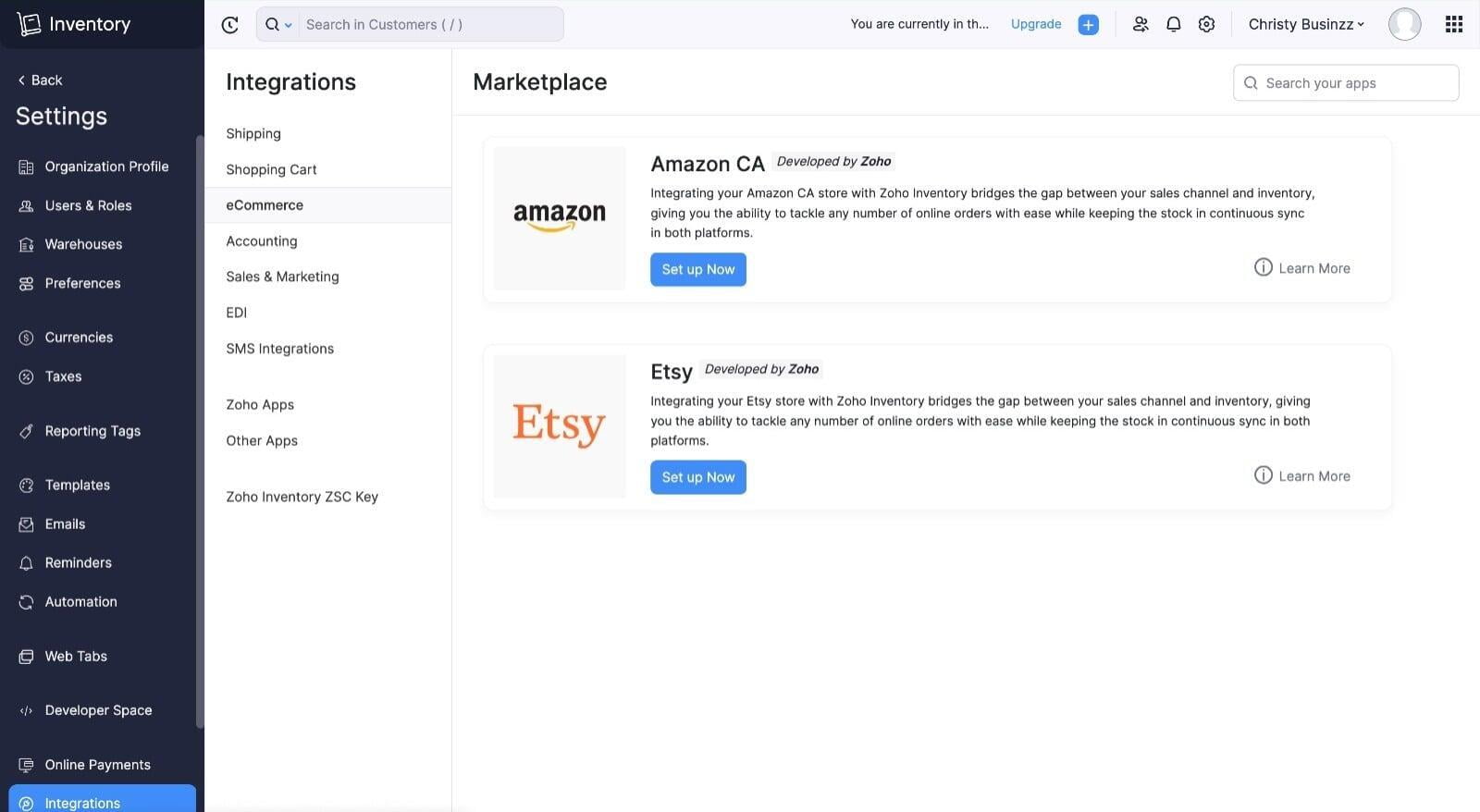 Zoho Inventory Ecommerce Integration